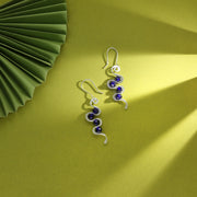 Indigo Wave Drop & Danglers Silver Earring