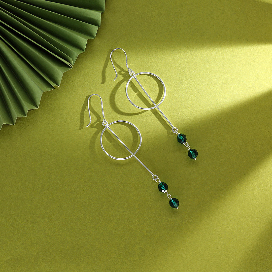 Enchanted Halo Drop & Danglers Silver Earring