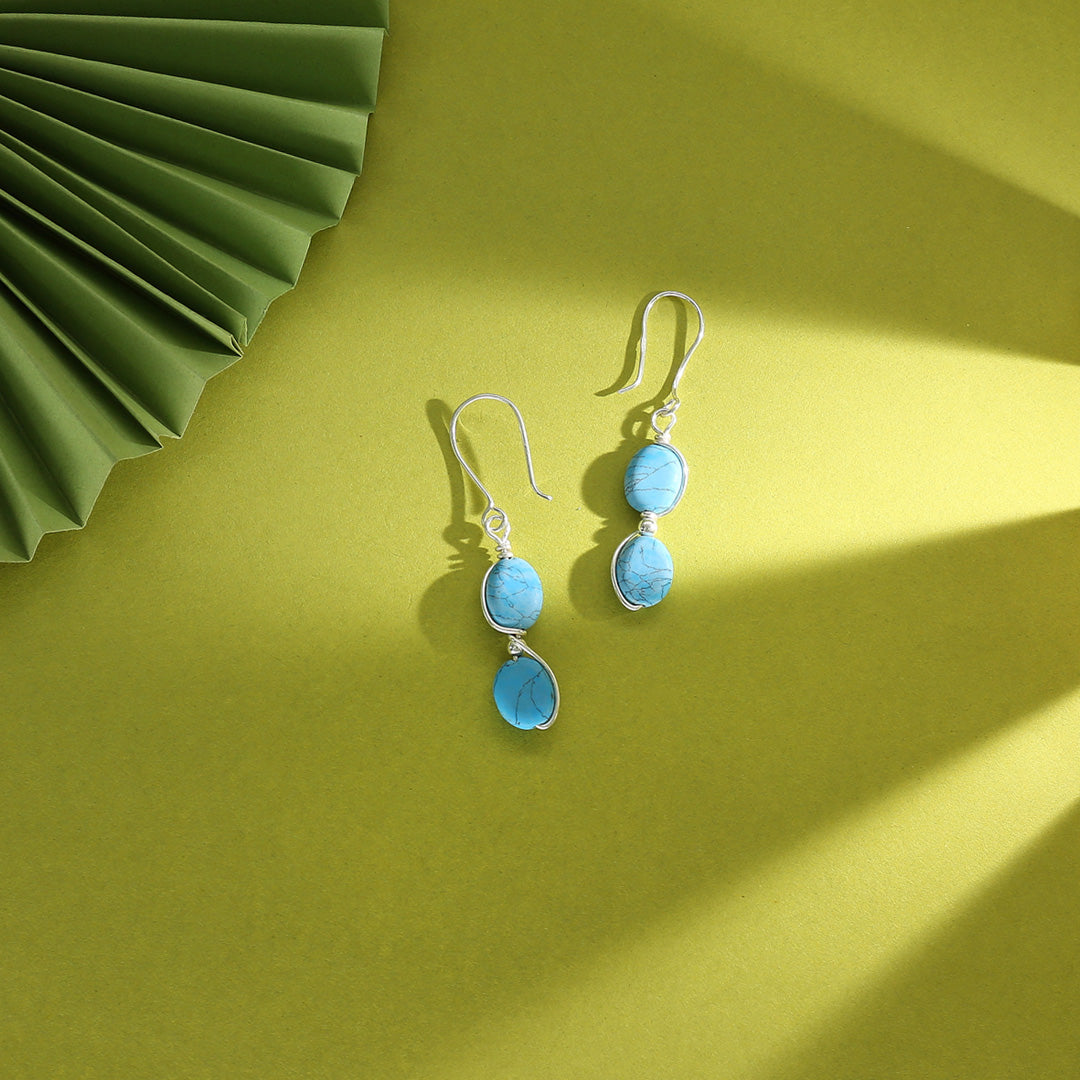 Blue Lagoon Drop & Danglers Silver Earring