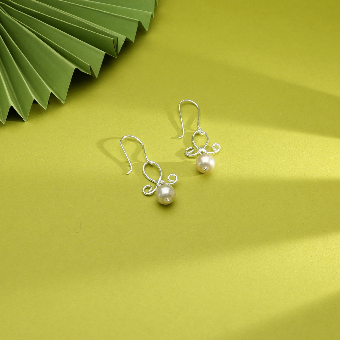 Gilded Curl Drop & Danglers Silver Earring