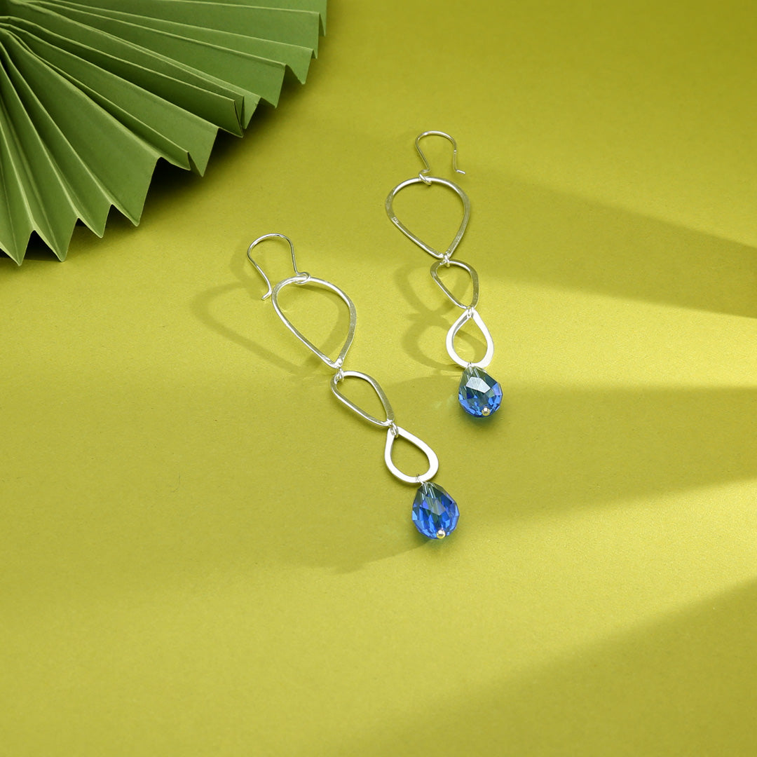 Bluefall Loops Drop & Danglers Silver Earring