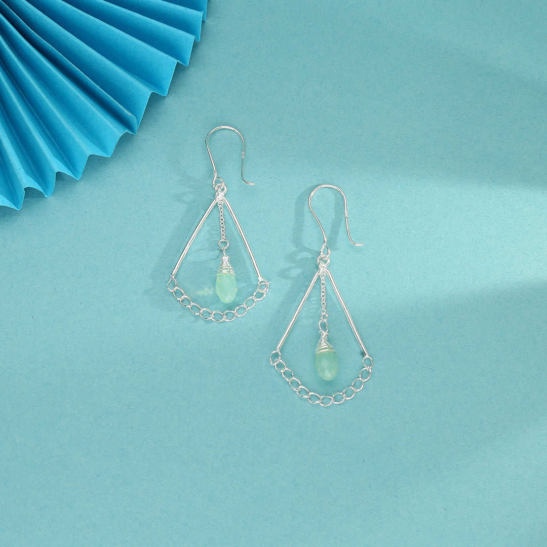 Aqua Veil Drop & Danglers Silver Earring