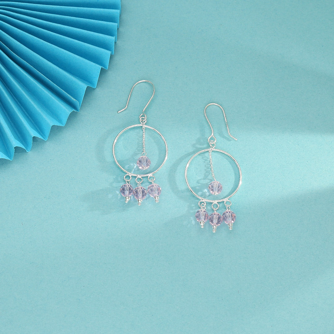 Amethyst Fringe Drop & Danglers Silver Earring