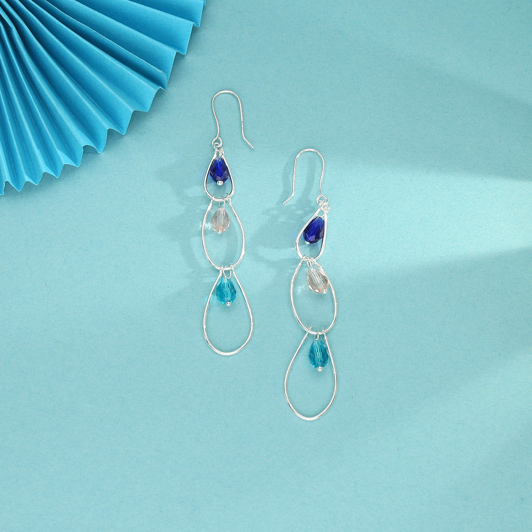 Blue Lagoon Drop & Danglers Silver Earring (925)