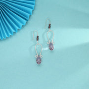 Mystic Plum Drop & Danglers Silver Earring