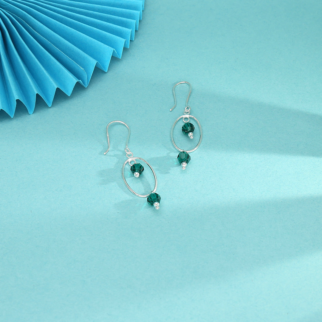 Evergreen Orbit Drop & Danglers Silver Earring