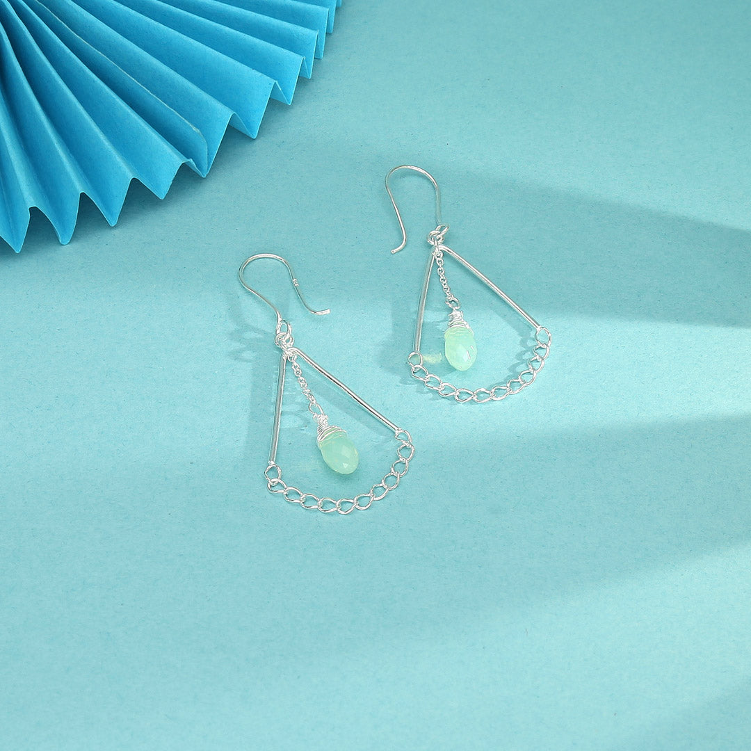 Aqua Veil Drop & Danglers Silver Earring