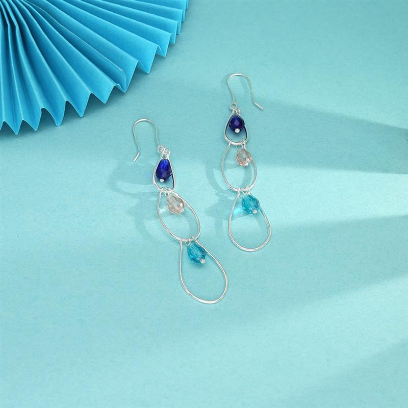 Blue Lagoon Drop & Danglers Silver Earring (925)