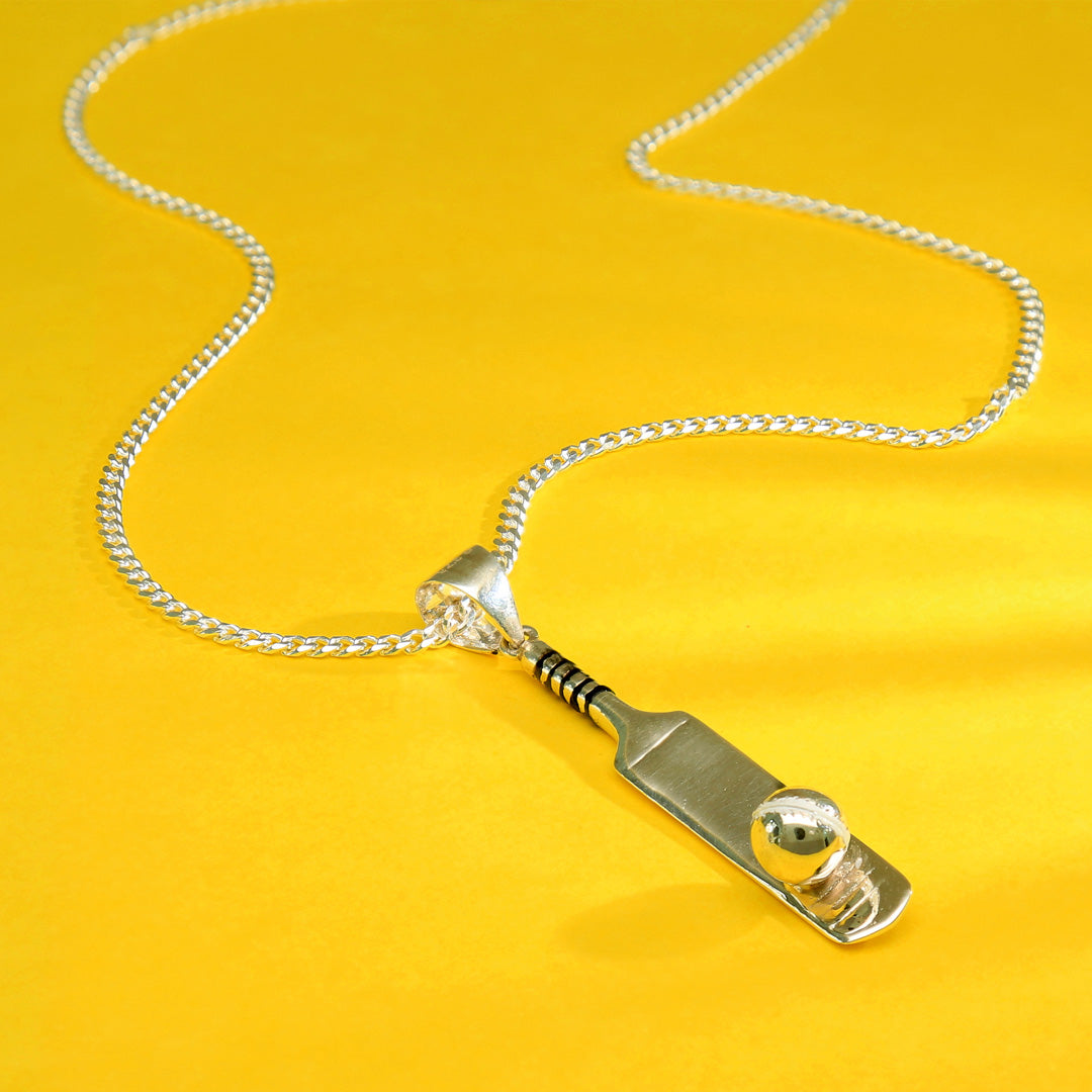 Cricket Spirit 916 Silver Chain & Pendant For Men