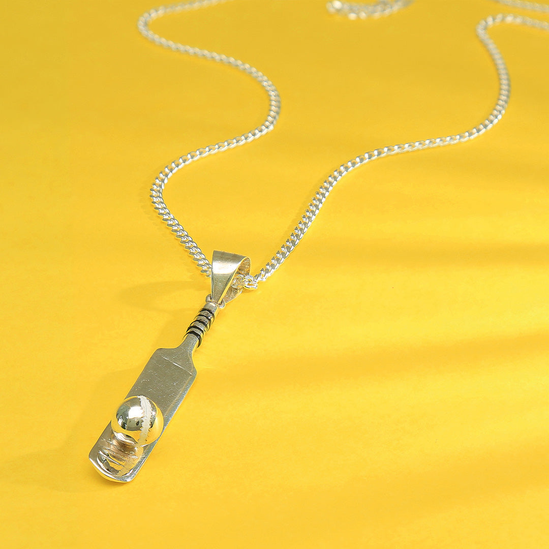 Cricket Spirit 916 Silver Chain & Pendant For Men