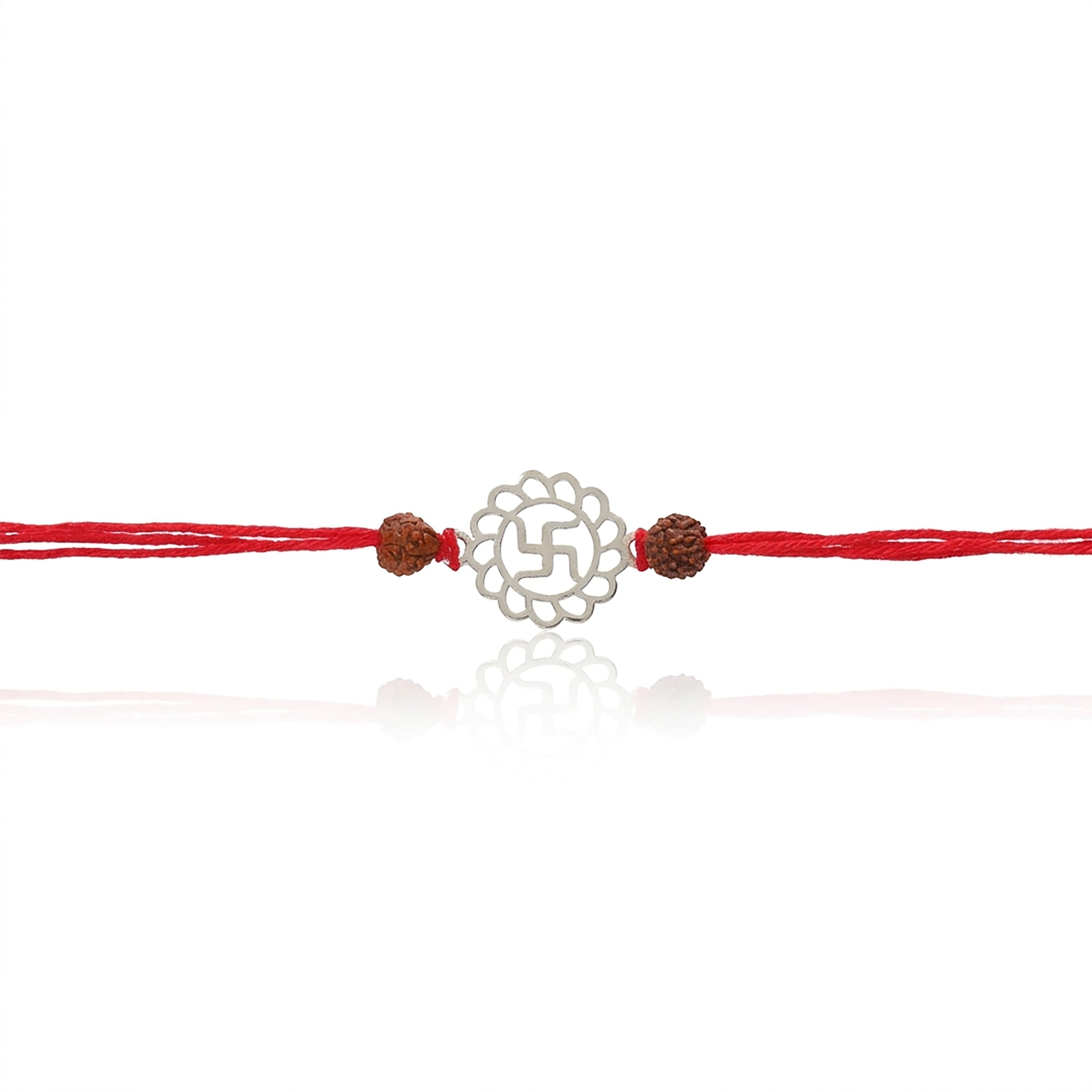 PNG Jewellers Elegant Swastik Silver Plated Rakhi for Men