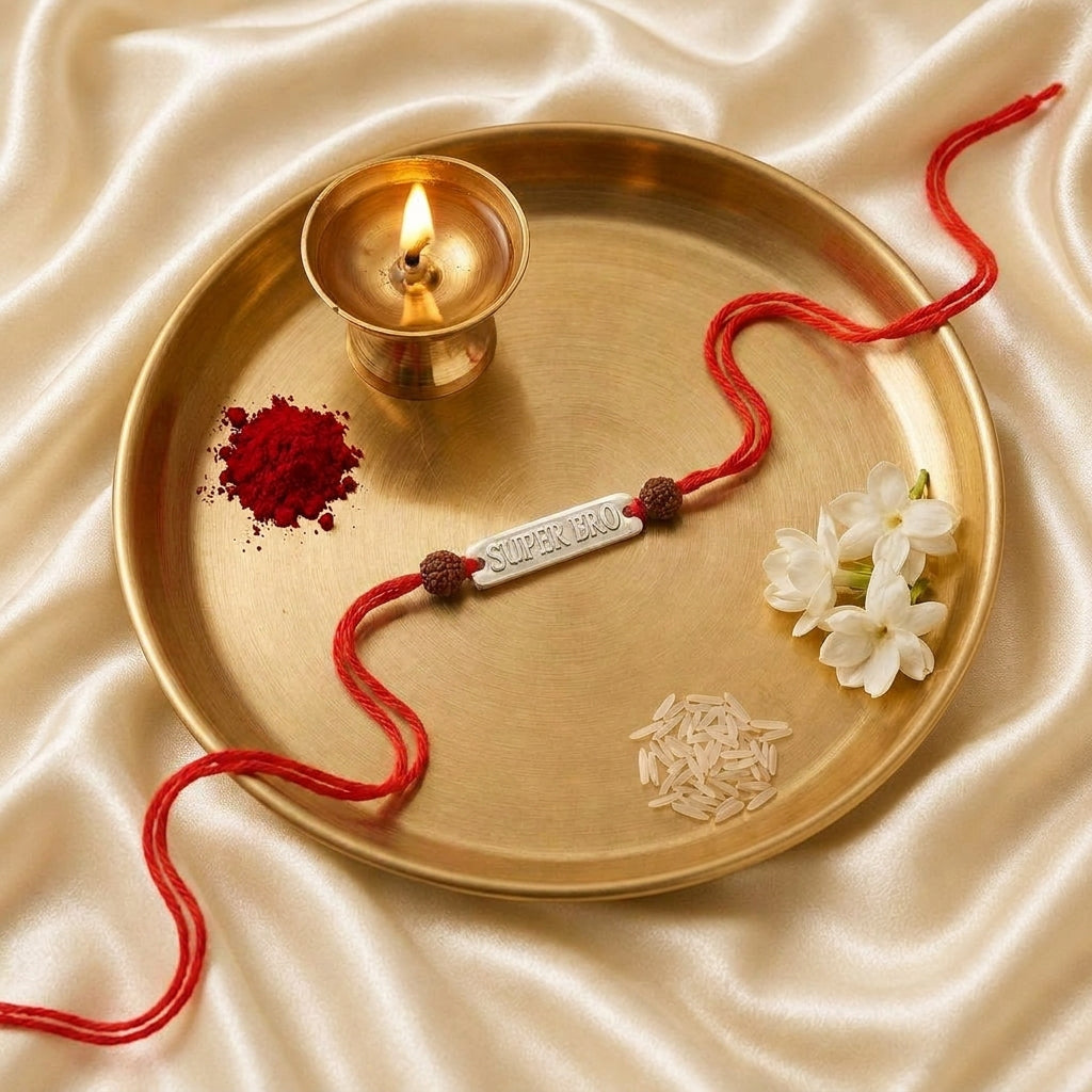 PNG Jewellers Super Bro Silver Plated Rakhi for Men