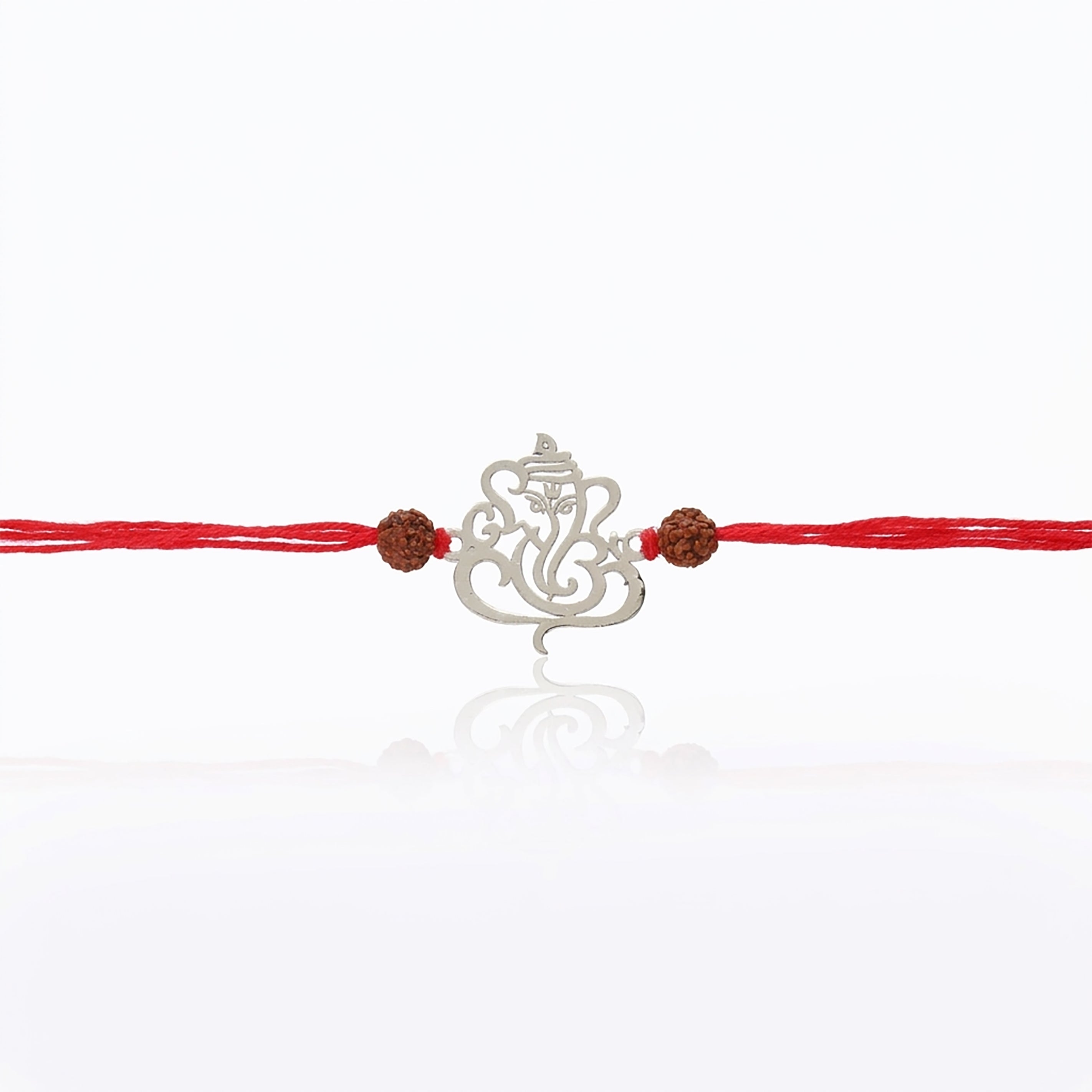 PNG Jewellers Lord Ganesha Silver Plated Rakhi for Men