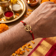 PNG Jewellers Gold Plated Om Divine Rakhi For Men