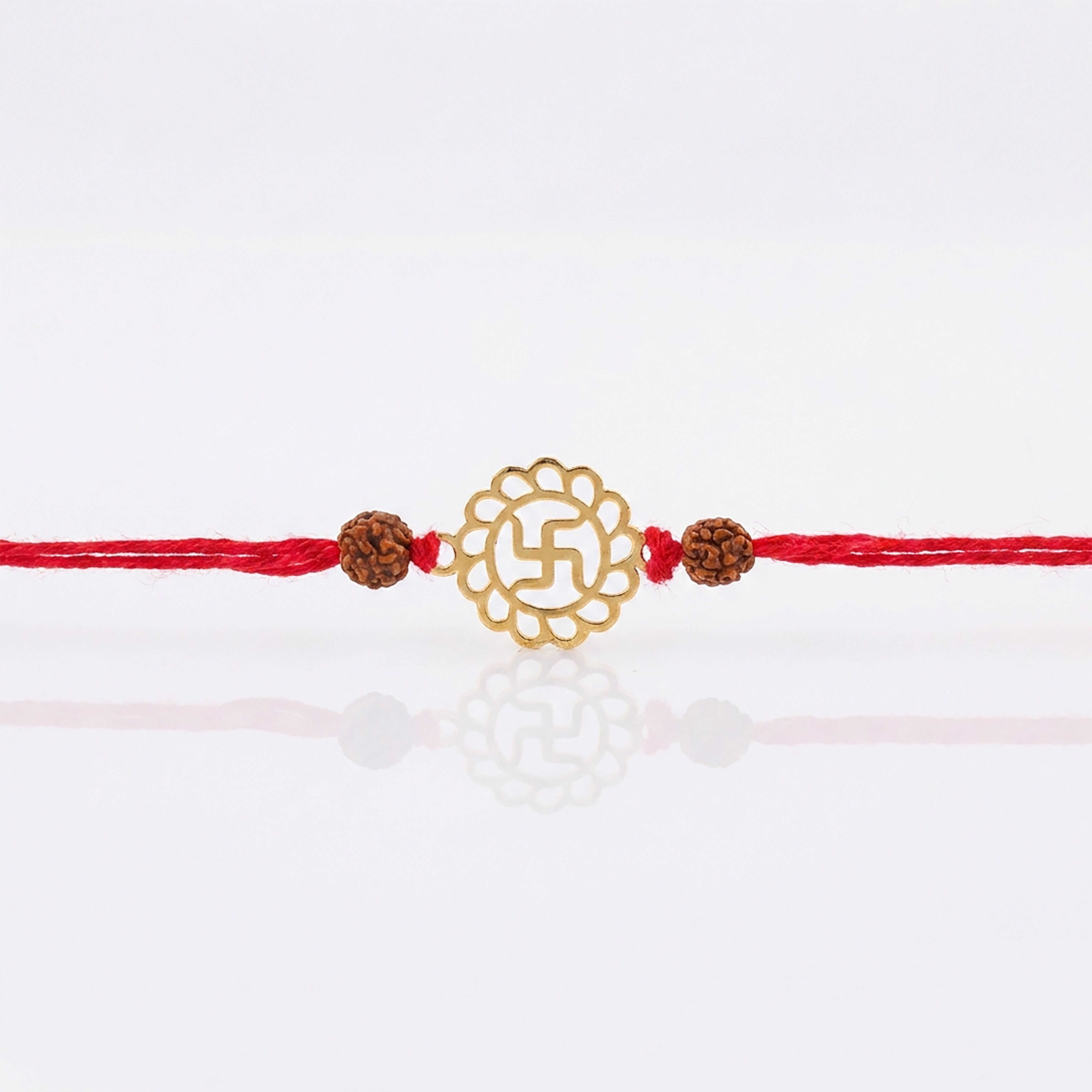 PNG Jewellers Elegant Swastik Gold Plated Rakhi for Men