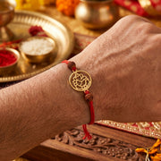 PNG Jewellers Gold Plated Ganesh Charm Rakhi for Men