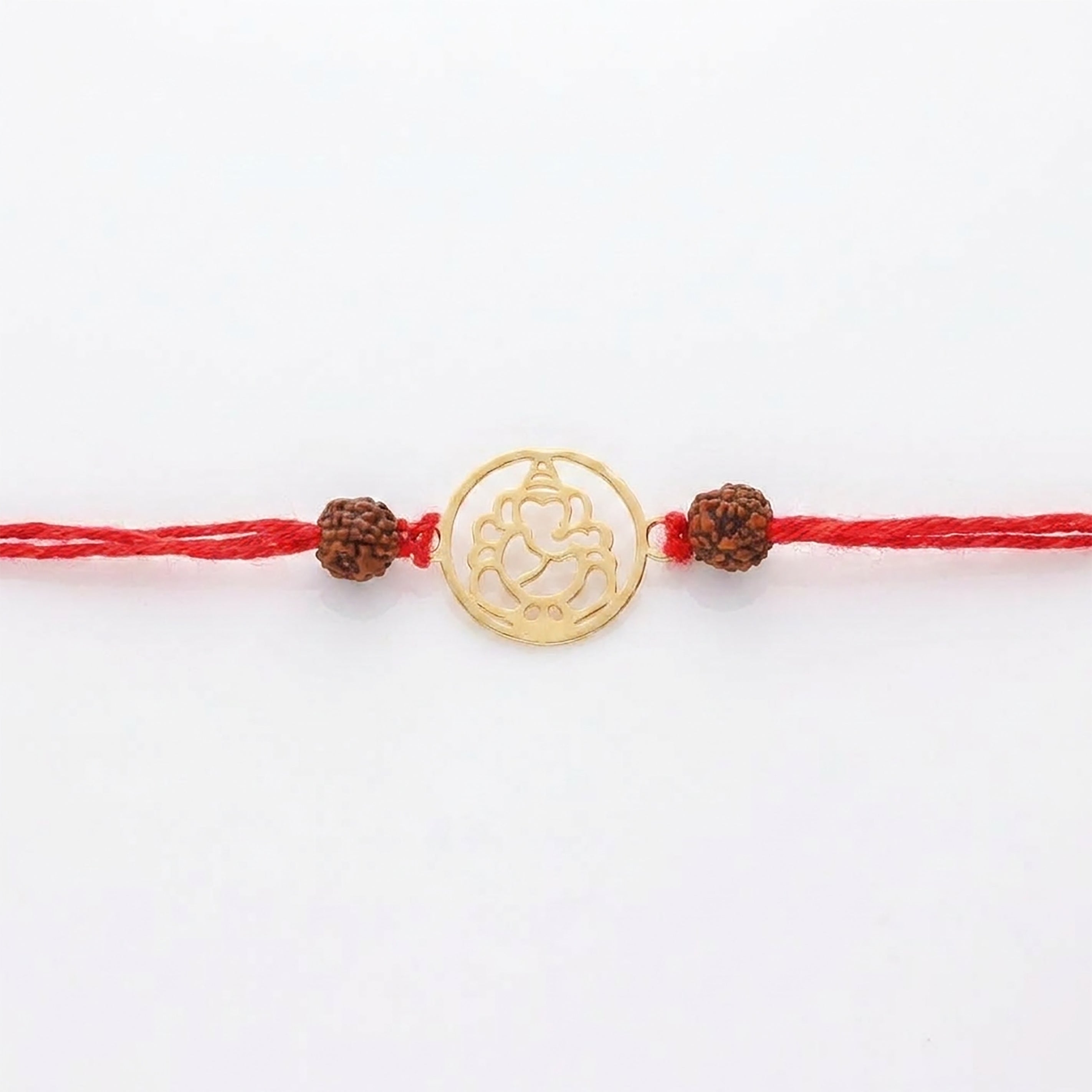 PNG Jewellers Gold Plated Ganesh Charm Rakhi for Men