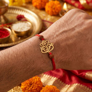 PNG Jewellers Lord Ganesha Gold Plated Rakhi for Men