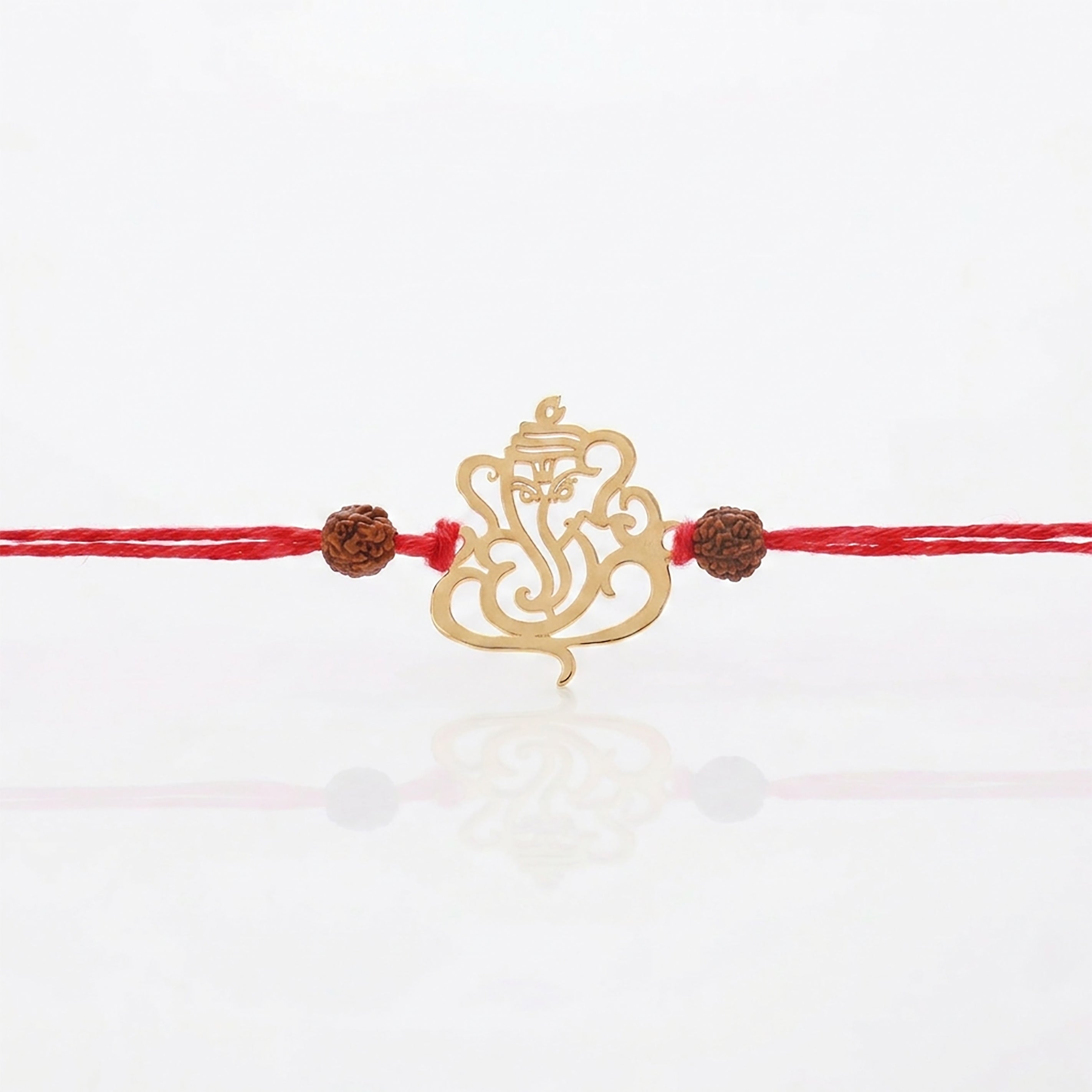 PNG Jewellers Lord Ganesha Gold Plated Rakhi for Men