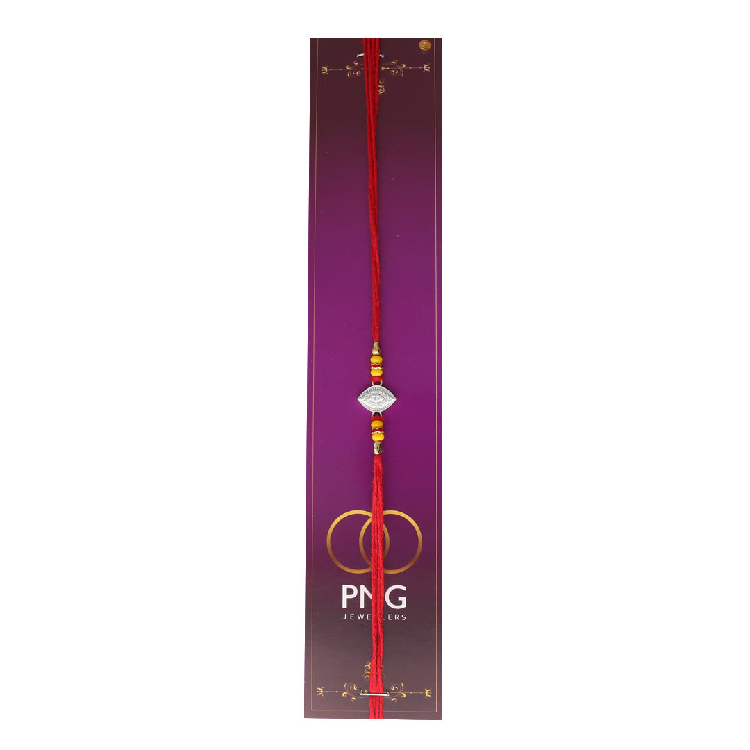 PNG Jewellers Eliptical Silver Rakhi For Men's