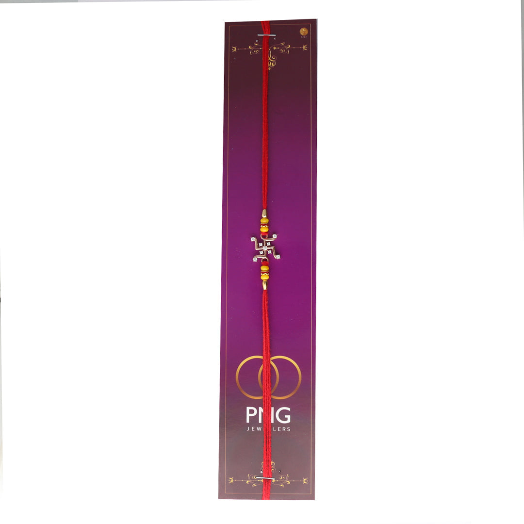 PNG Jewellers Swastik Silver Rakhi For Men's