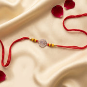 PNG Jewellers Flower Om Silver Rakhi For Men's