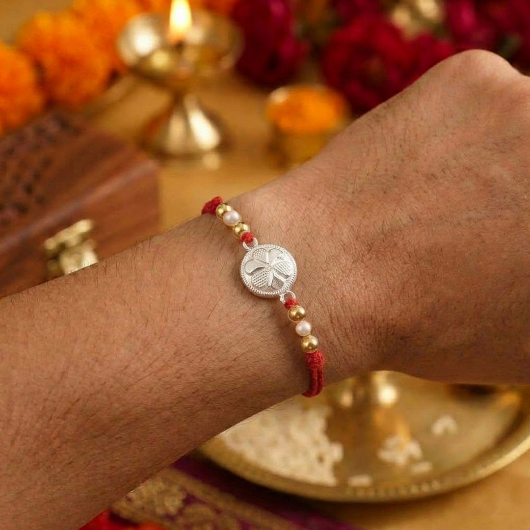 PNG Jewellers Petalous Silver Rakhi For Men's