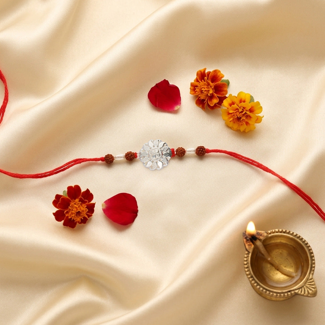 PNG Jewellers Blooming Silver Rakhi For Men's