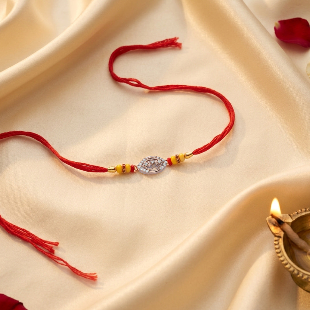 PNG Jewellers Hearts Silver Rakhi For Men's
