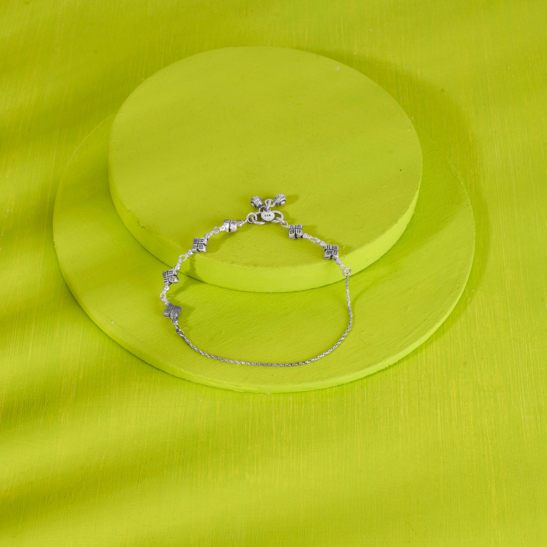 Starlet Step Silver Anklet