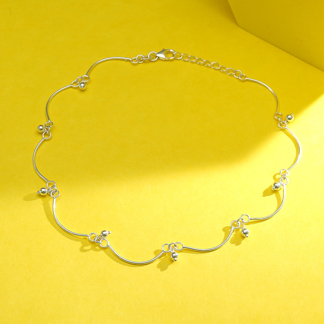 Wave Whim 916 Silver Anklet For Woman