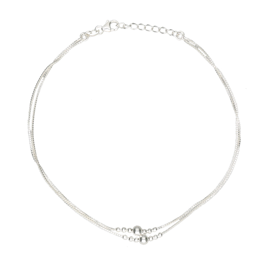 Tranquil Tiers 916 Silver Anklet For Woman