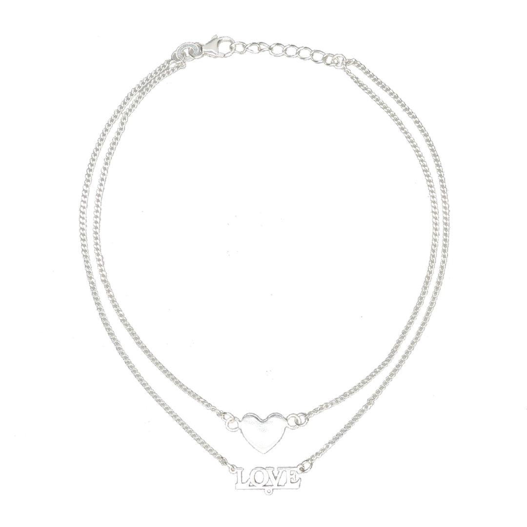 Thread of Heart 916 Silver Anklet For Woman