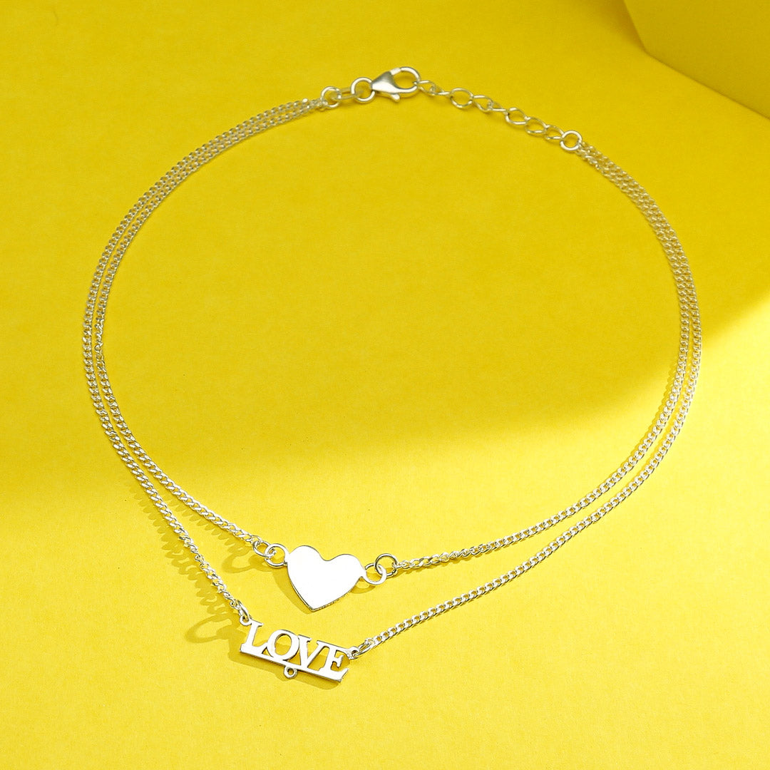 Thread of Heart 916 Silver Anklet For Woman