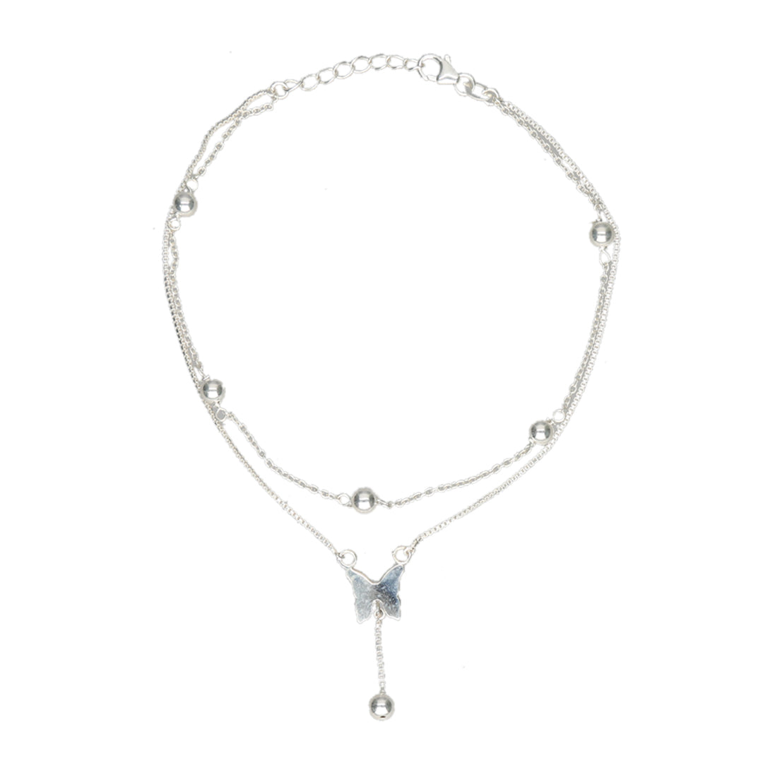 Silver Flutter 916 Silver Anklet For Woman
