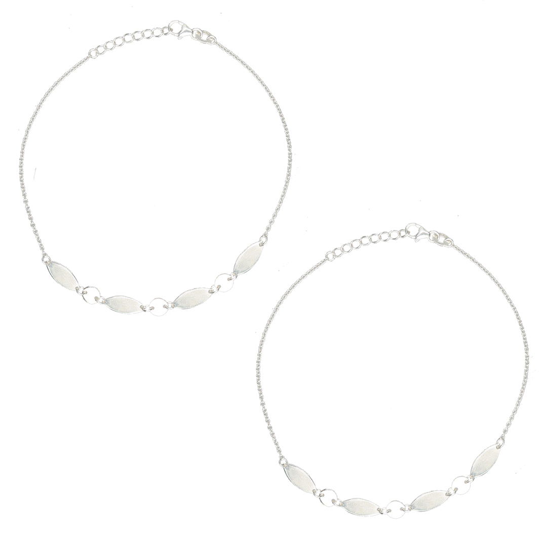 Leaflet Grace 916 Silver Anklet For Woman