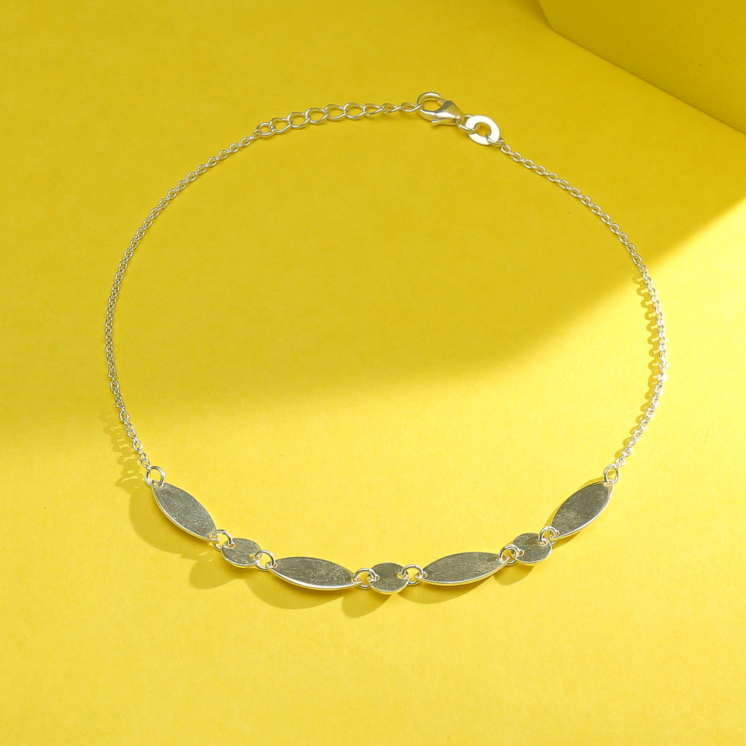 Leaflet Grace 916 Silver Anklet For Woman