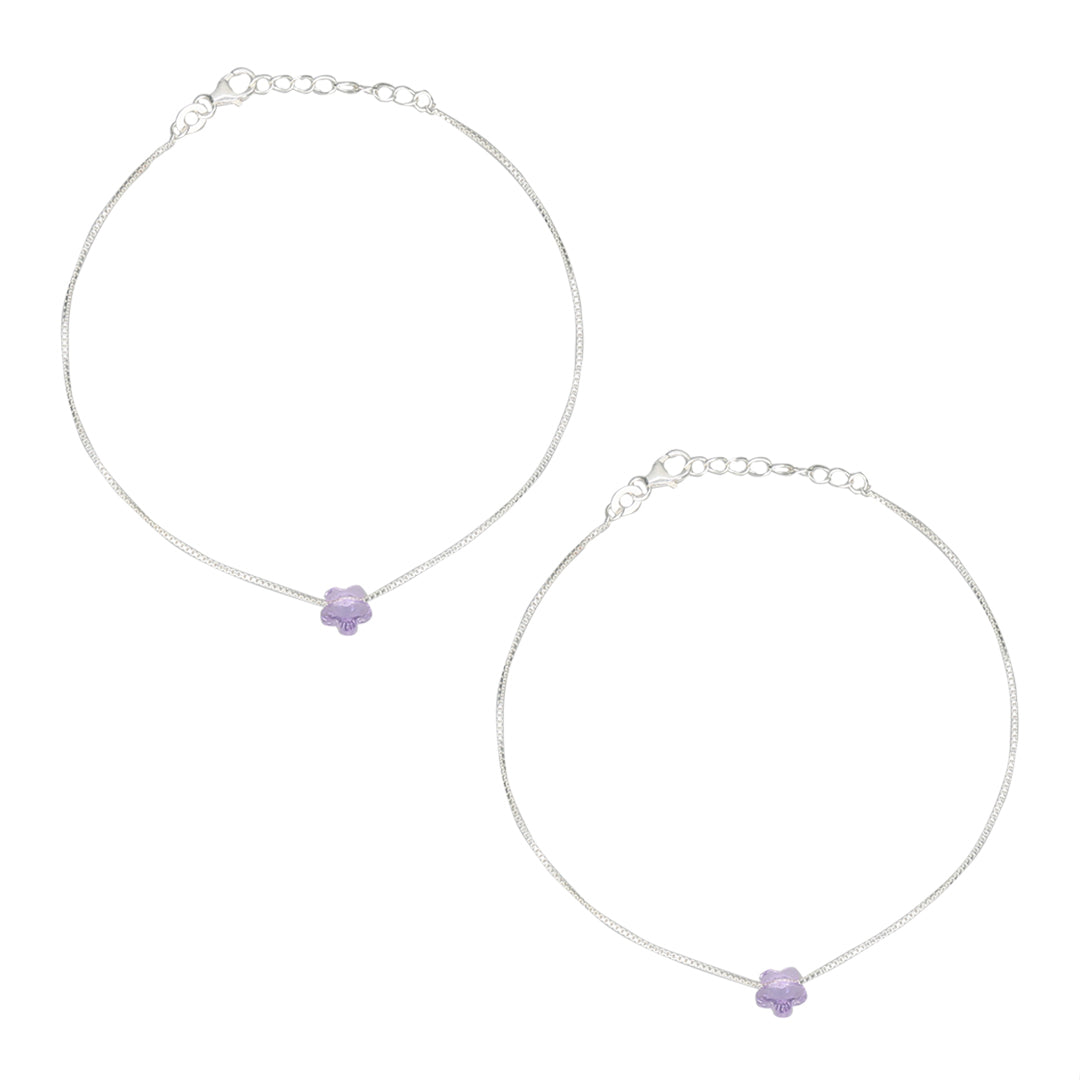 Violet  Whisper 916 Silver Anklet For Woman