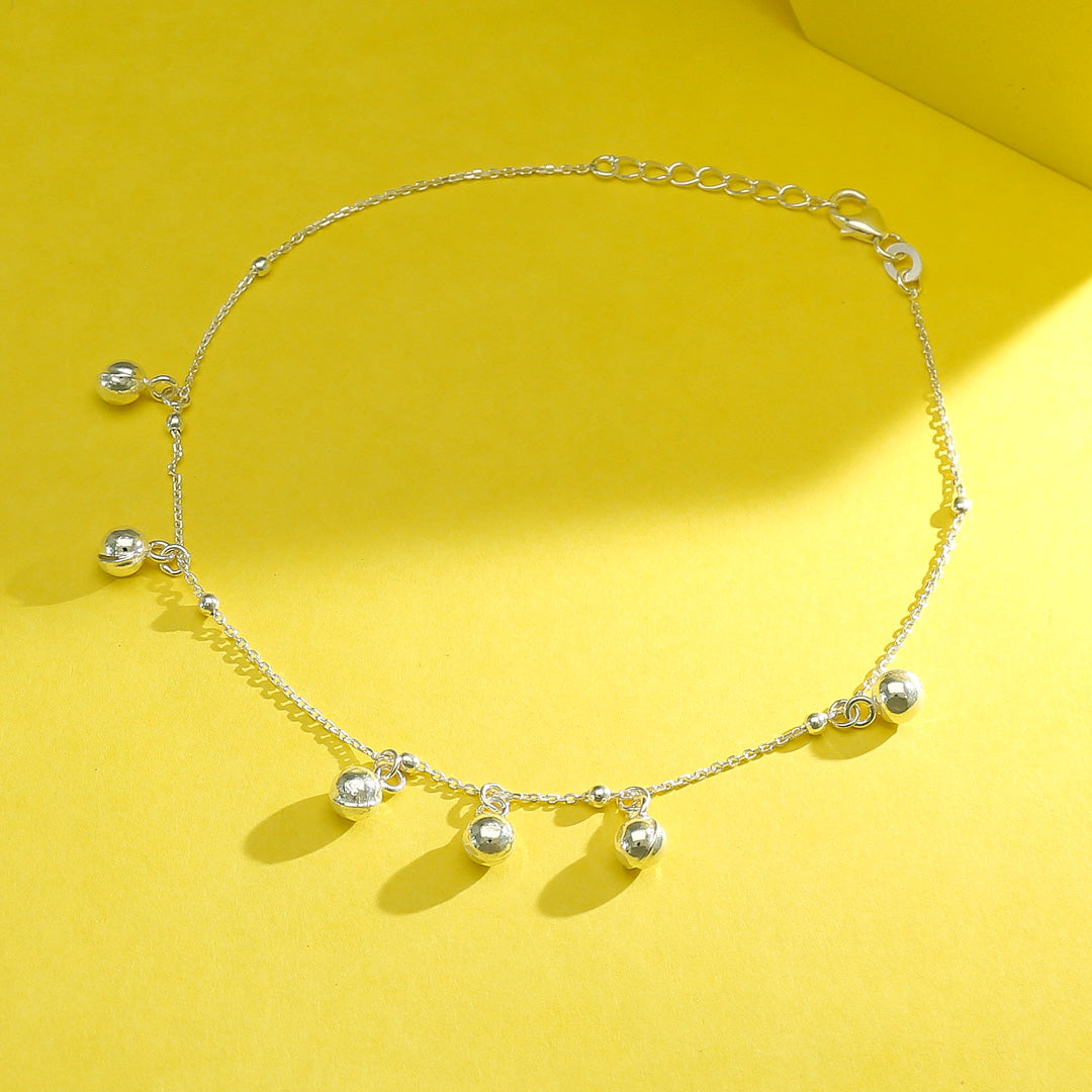 Ghoongroo Lite 916 Silver Anklet For Woman
