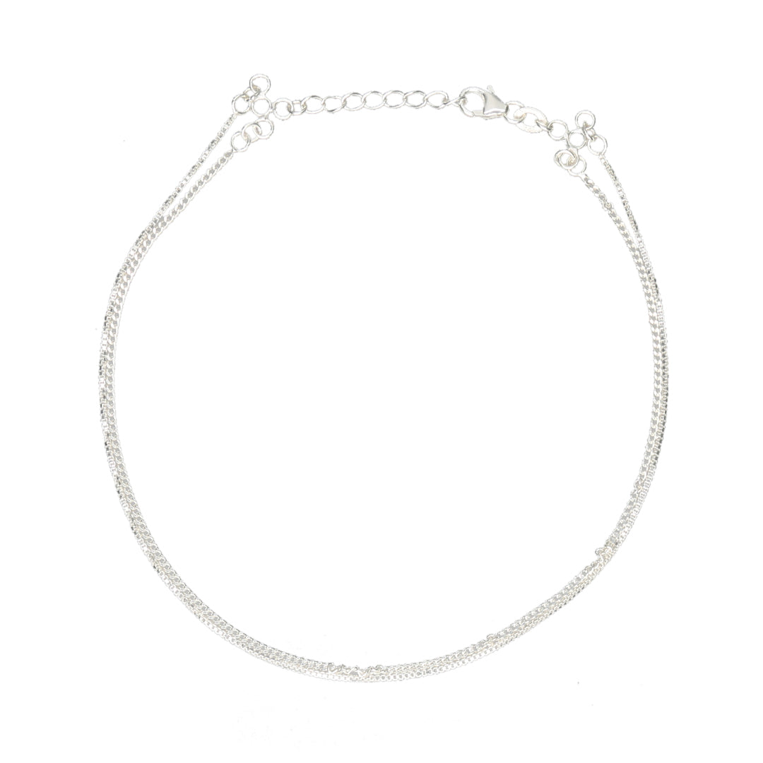 Glimmer Thread 916 Silver Anklet For Woman