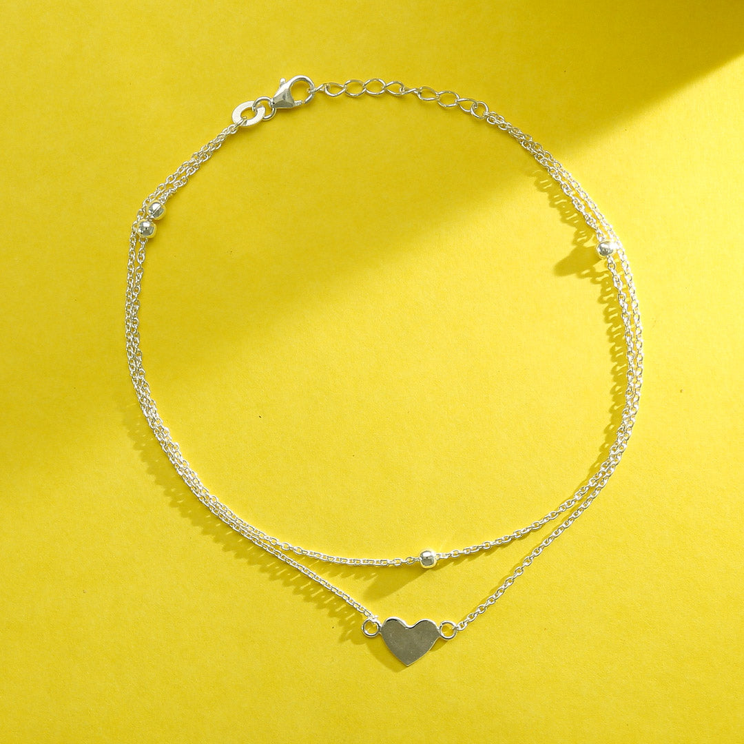 Link & Layer 916 Silver Anklet For Woman