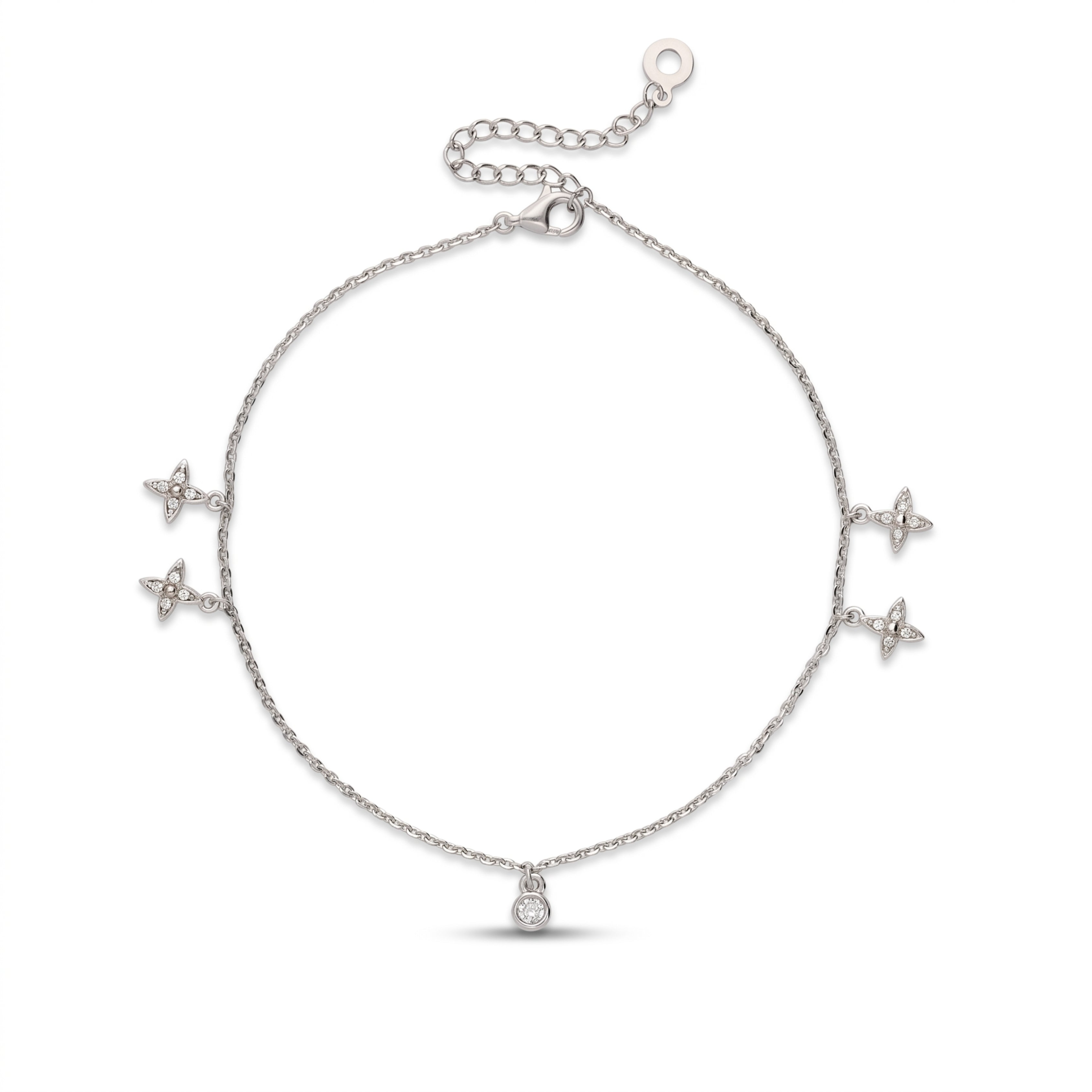 Blissfull Aura Silver Anklets