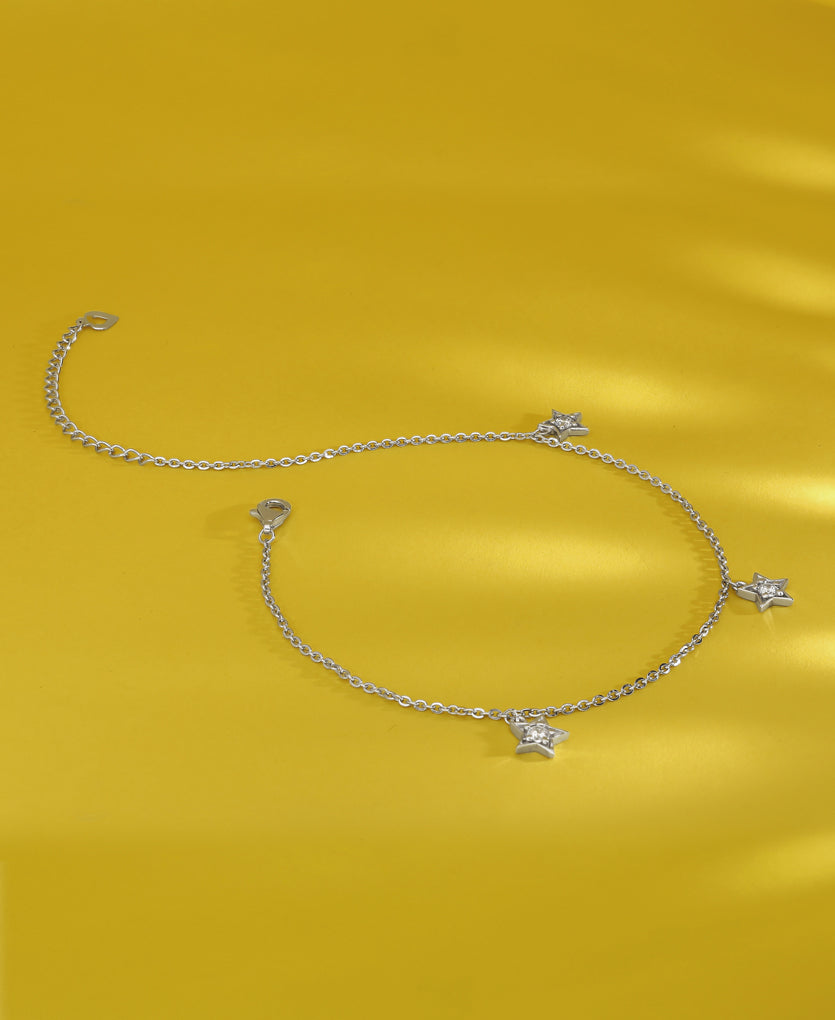 Chic Remix Silver Anklets