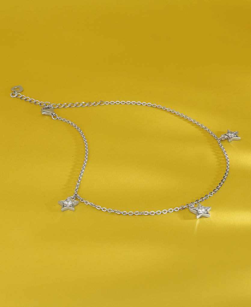Chic Remix Silver Anklets