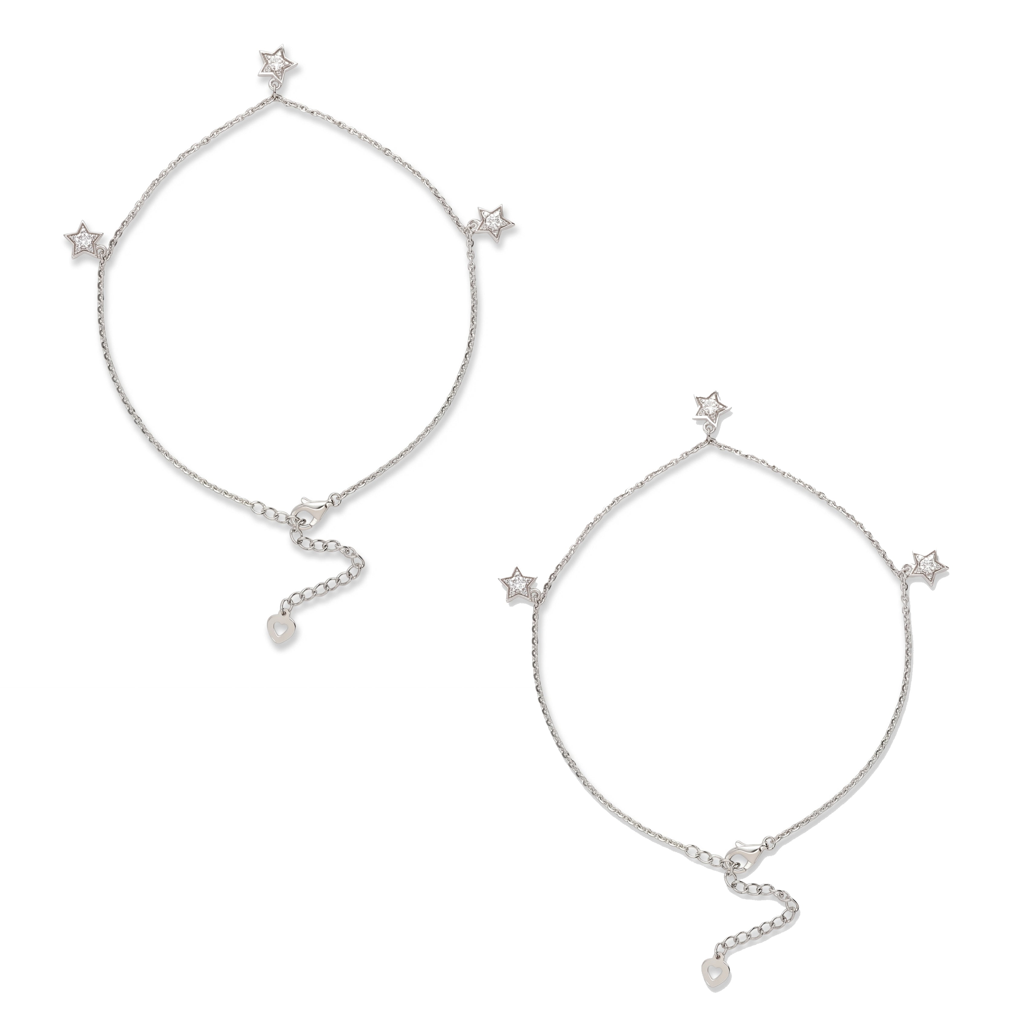 Chic Remix Silver Anklets