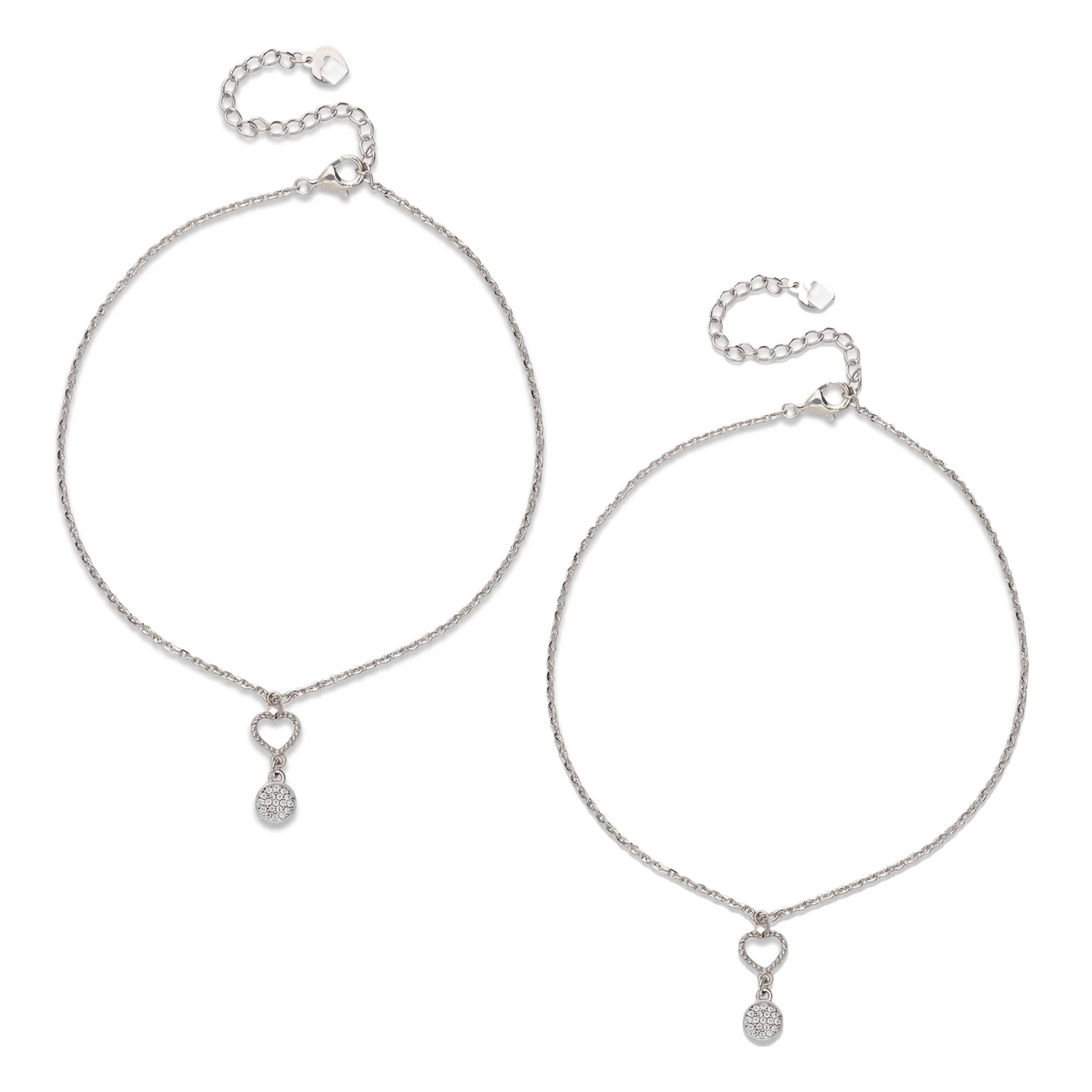 Playful Mirage Silver Anklets