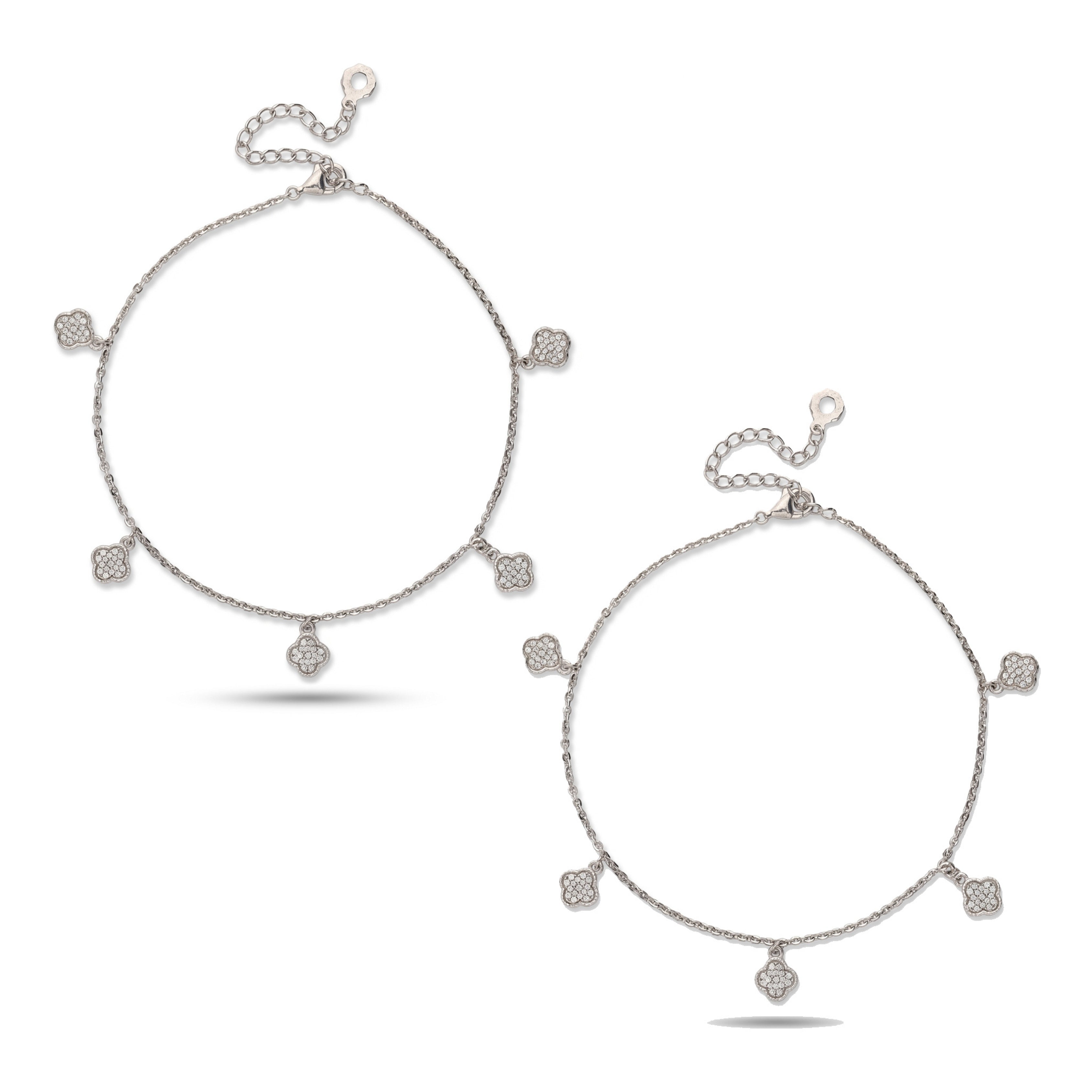 Magnetic Aura Silver Anklets