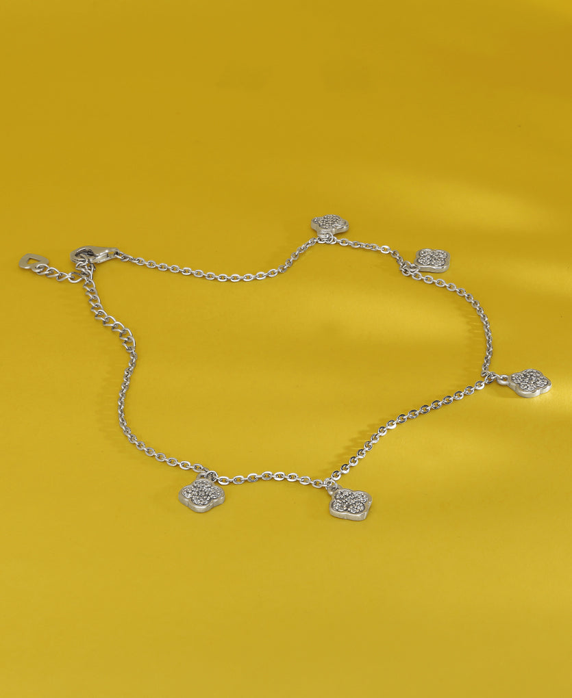 Magnetic Aura Silver Anklets
