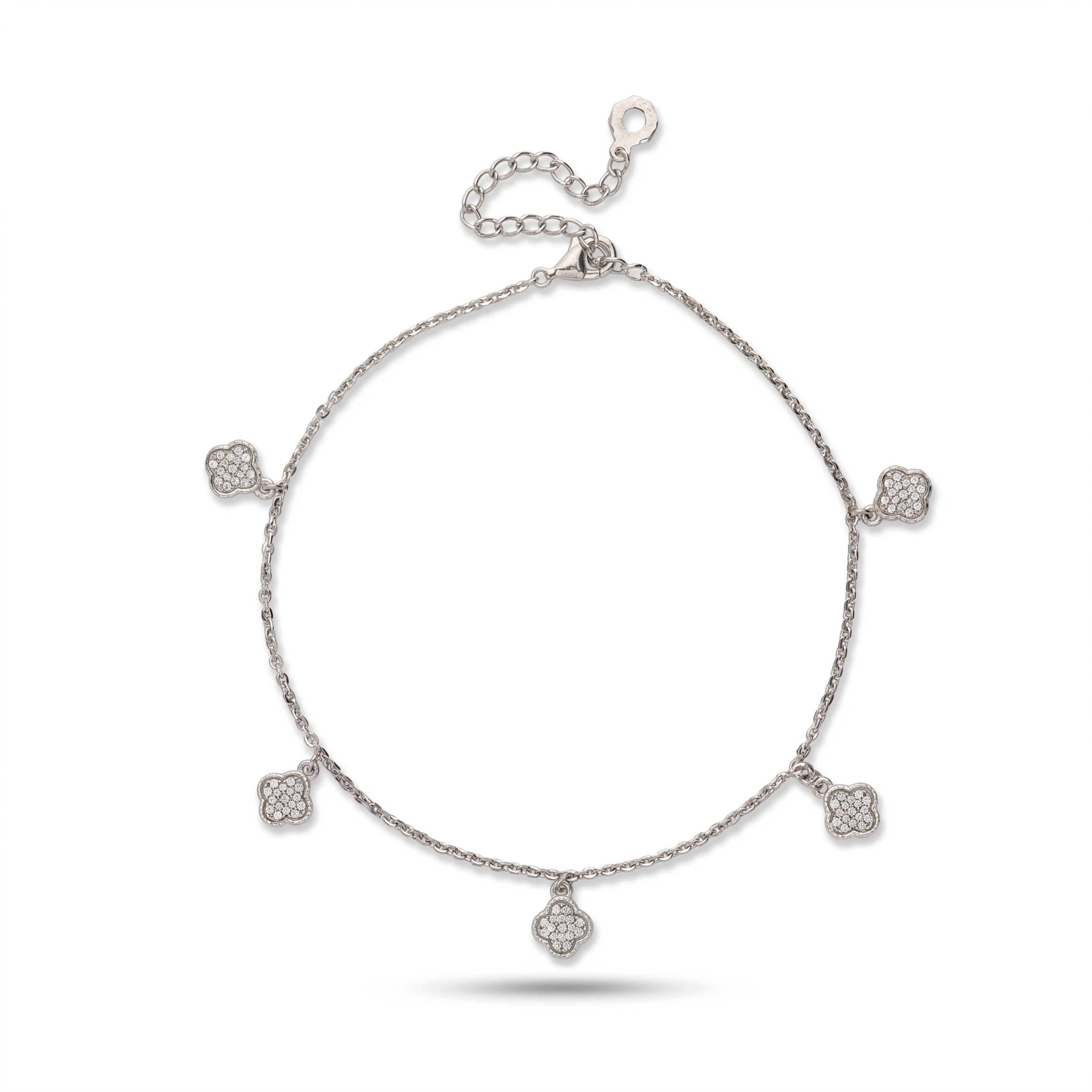 Magnetic Aura Silver Anklets