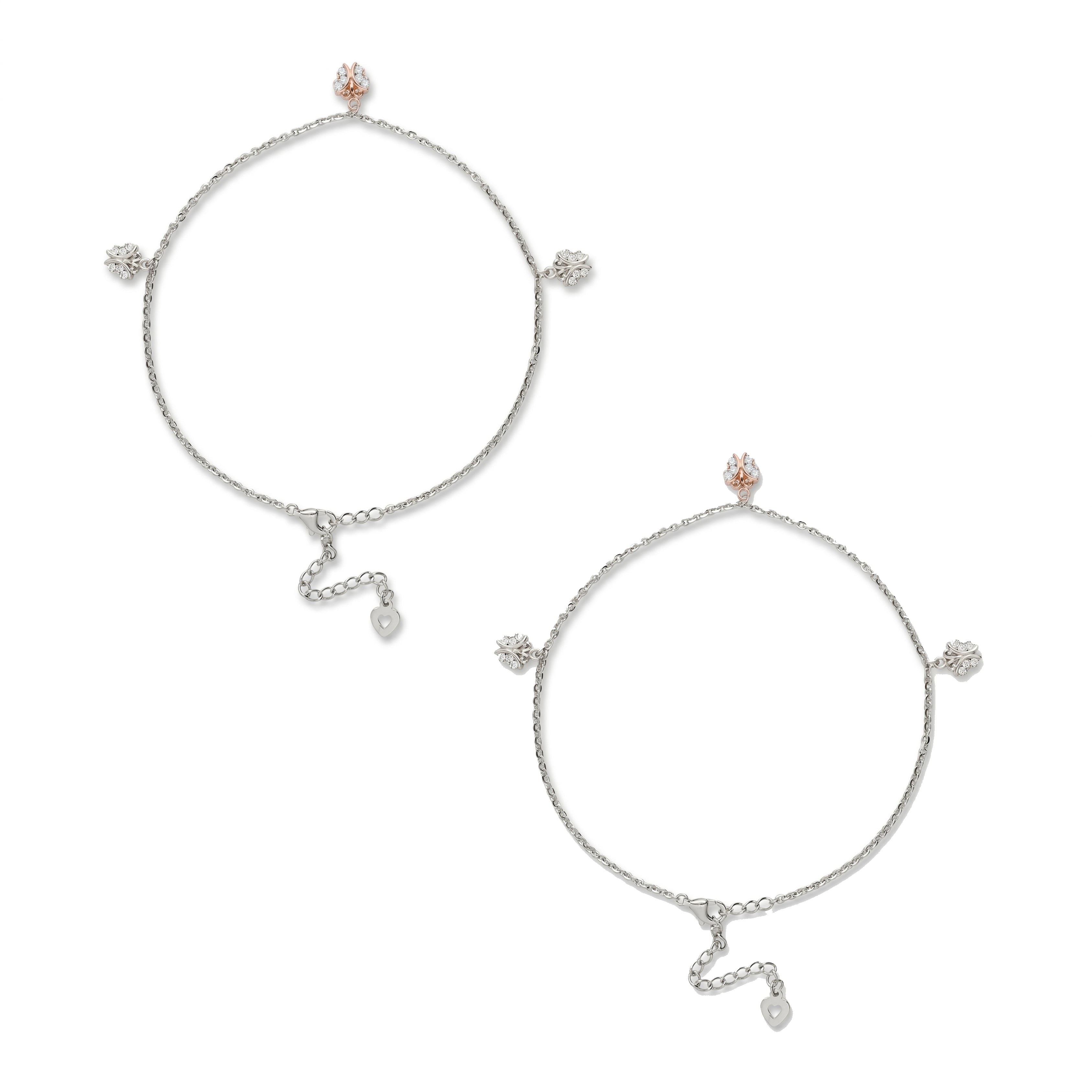 Lunar Delicacy Silver Anklets